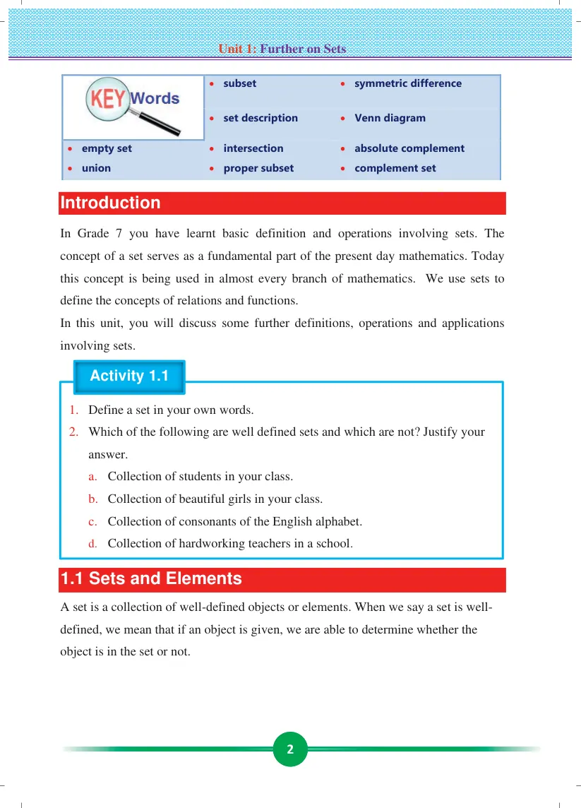 Grade 9 Mathematics Unit 1 page 2